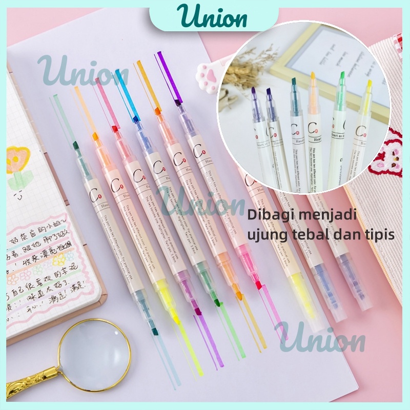 

UM Stabilo Warna 6Pcs / Pena Siswa Stabilo / Penanda Berwarna Pastel High Lighter Alat Tulis / Stabilo Ujung Ganda