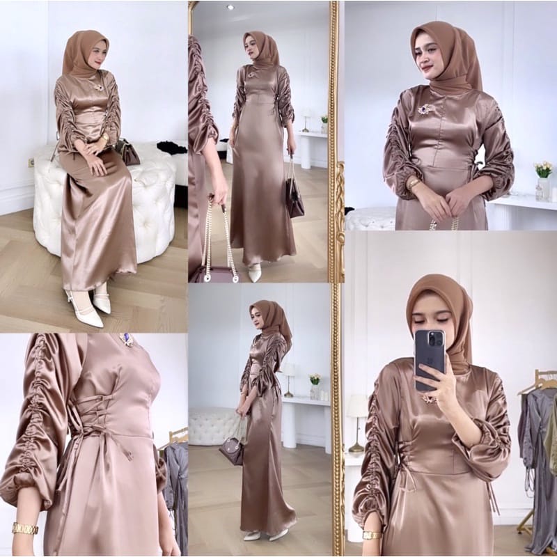 BINTAN DRESS LUXURY BAHAN SILK SIZE M-XXL JUMBO DRESS WANITA KONDANGAN BRIDESMAID DRESS SERUT DRESS 
