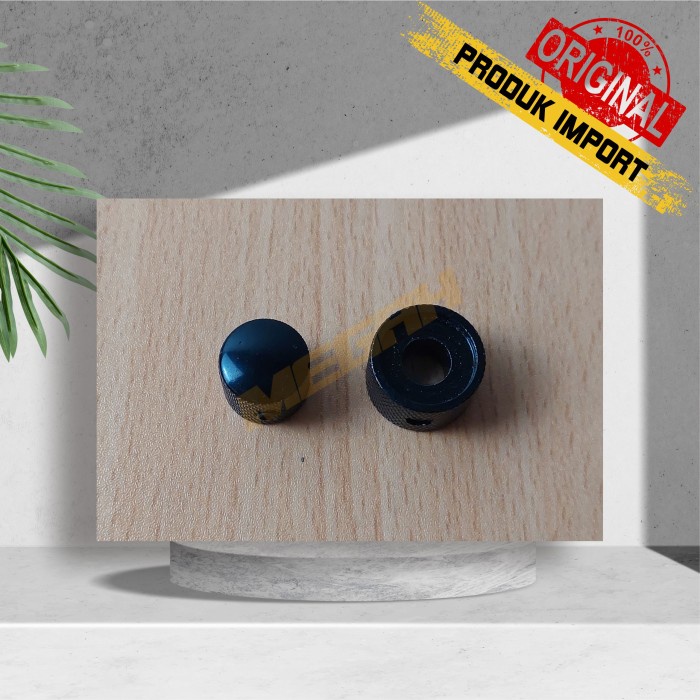 Knob Gitar Listrik Dual Chrome Black / Knob gitar dual besi - Hitam