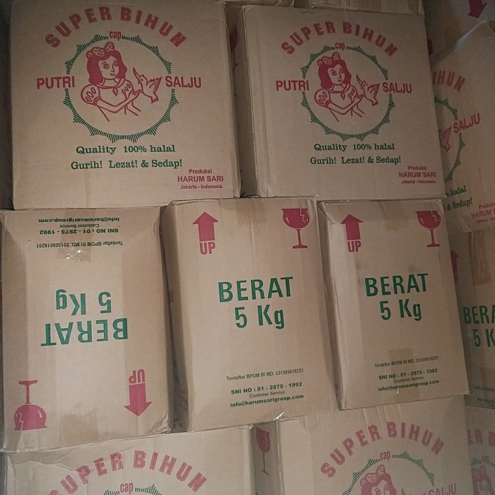 

super bihun cap putri salju 1 dus/ karton 5 kg Bihun beras harum sari