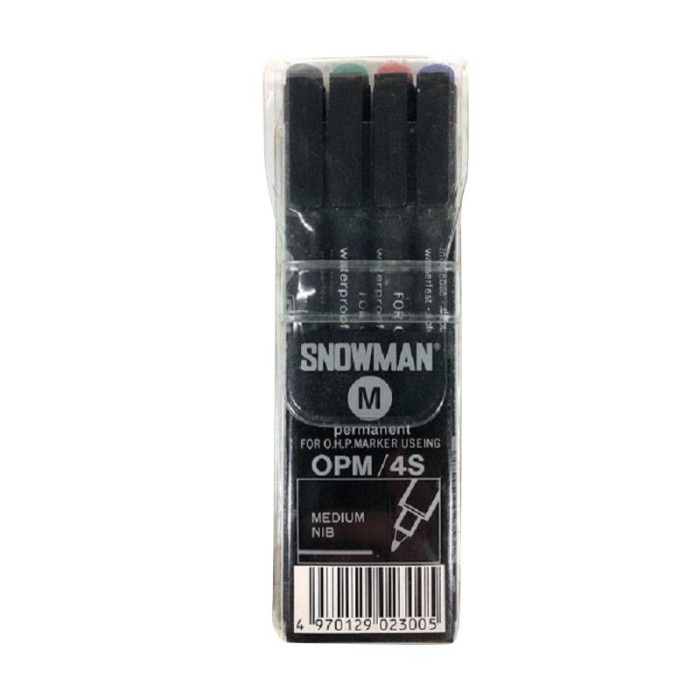 

Snowman Spidol OHP M SET 4 Warna Medium 1.0mm Berkualitas