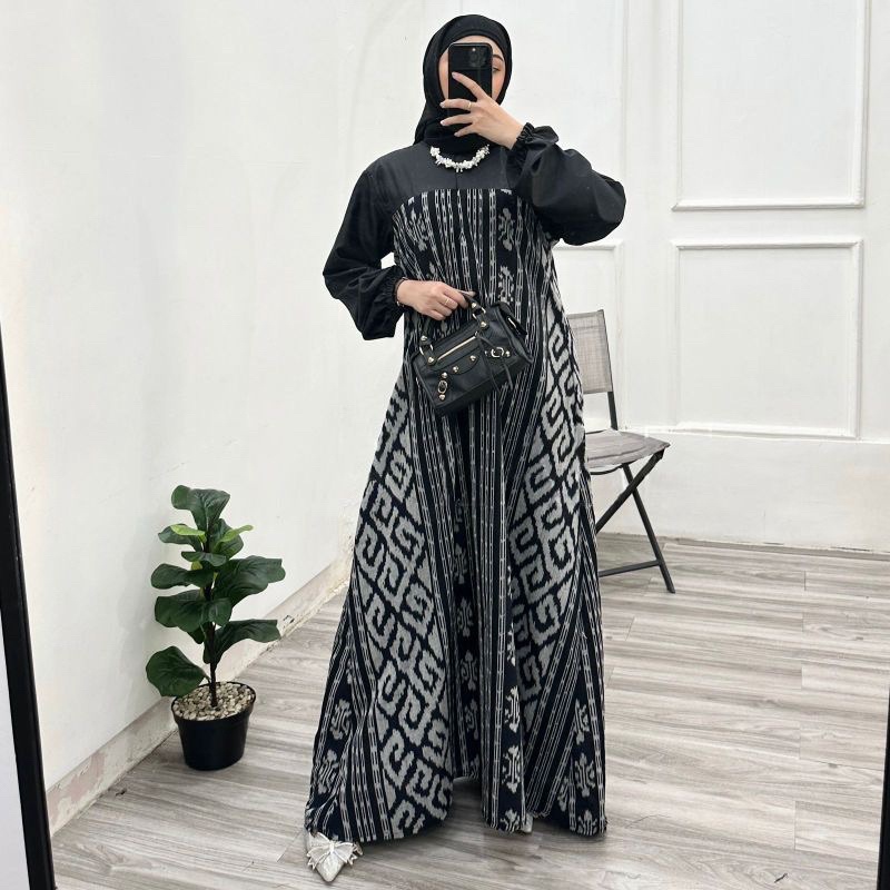 RANIA DRESS COUPLE TENUN TORAJA HITAM BAJU TENUN COUPLE KONDANGAN PREWEDDING