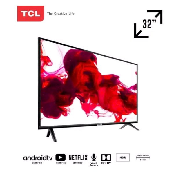 LED TV TCL 32A3 Android Digital TV Smart TV 32 Inch Frameless Garansi Resmi FULL HD ORIGINAL BERGARA