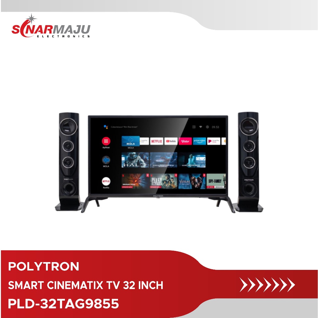 LED TV 32 Inch Polytron HD Smart TV LED PLD-32TAG9855 /  PLD32TAG9855 /  PLD 32TAG9855