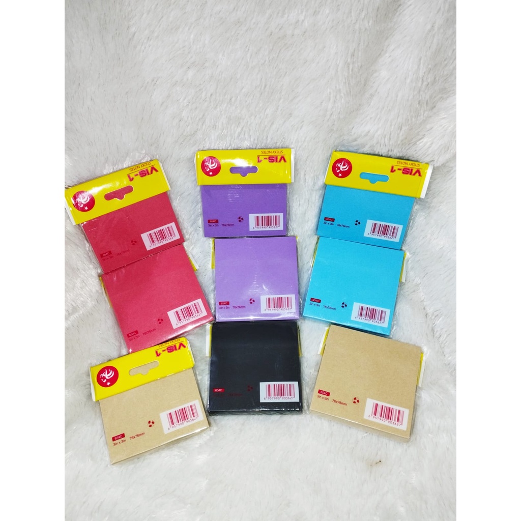 

Sticky Notes / Memopad Vis-1 1 Warna 76x76mm - 654C