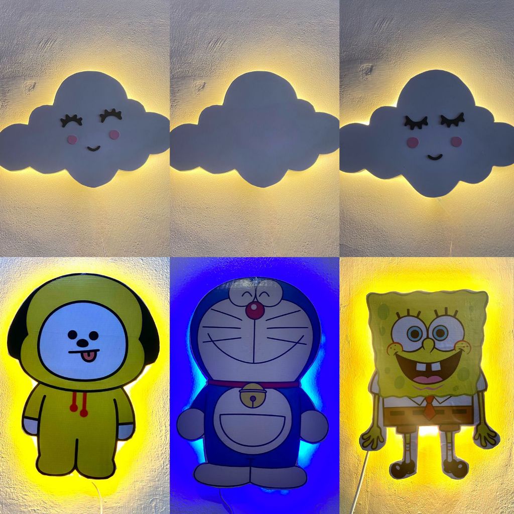 Lampu LED Karakter  / lampu karakter aesthetic lampu awan  kamar anak  LED lampu hiasan dinding lamp