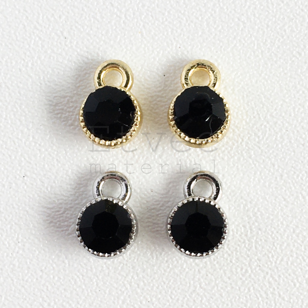 L77 bandul liontin kalung gelang bulat kecil mata hitam