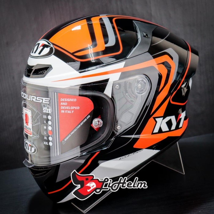 HELM KYT TT COURSE OVERTECH BLACK ORANGE | TT-COURSE FULL FACE HELMET - M