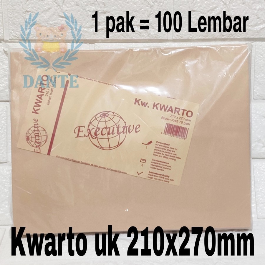 

Amplop Coklat Polos Ukuran Kwarto 1 Pak