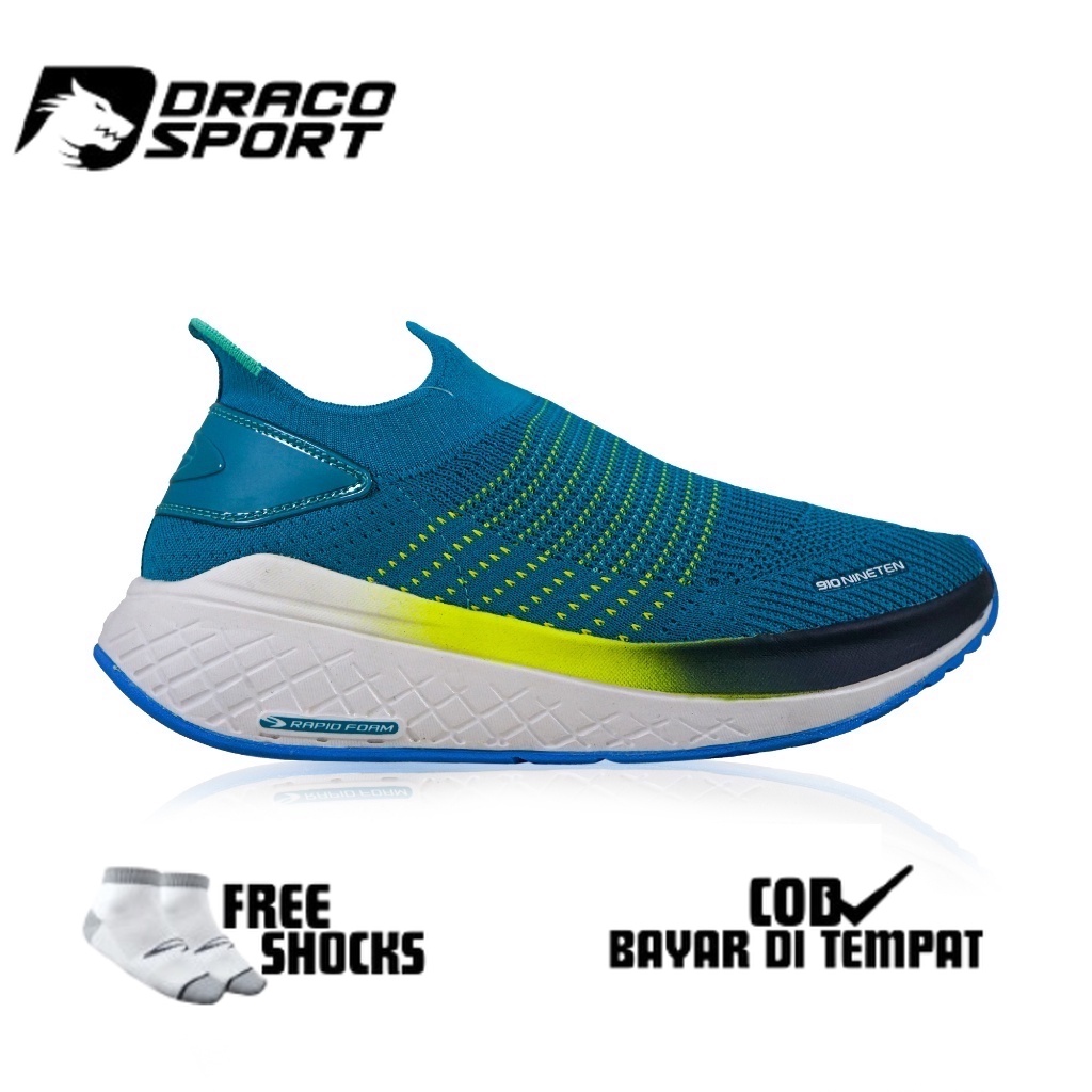 910 Nineten ORIGINAL YUKA ACCEL ADICTION Sepatu Lari - HIJAU/HIJAU-LIME/BIRU