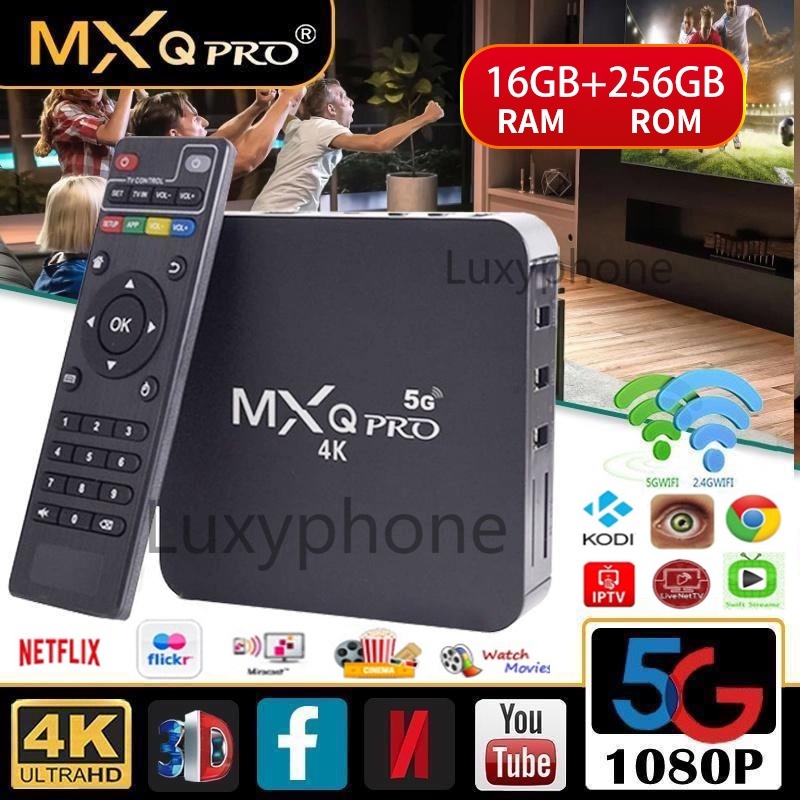 Android TV Box MXQ Pro 4k 5g 16g+256gb Android 11 Stb Android TV Box Tabung Full Root Unlock Smart
