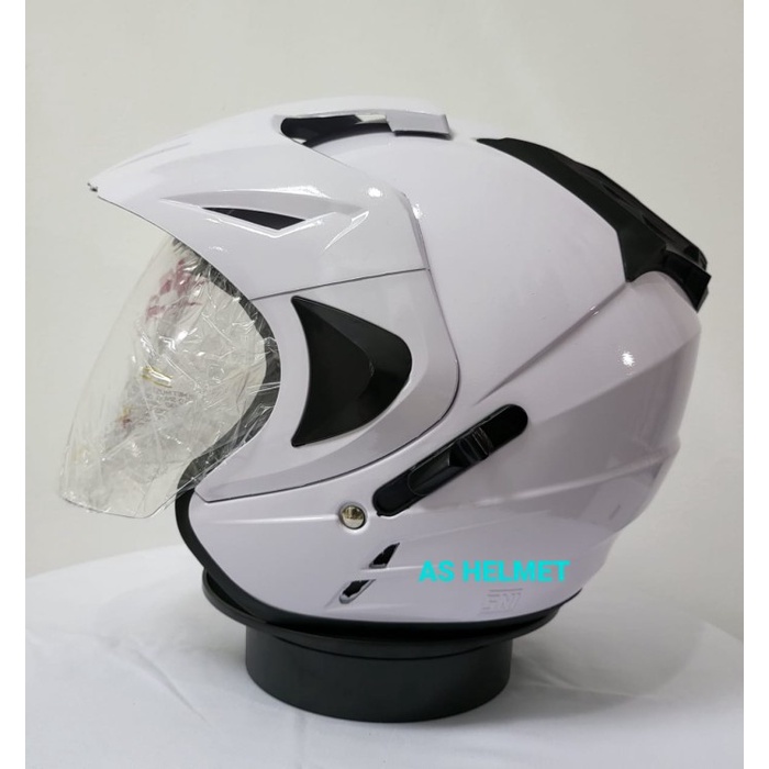 [ORI] HELM PRIA DEWASA ORIGINAL MURAH ARL JP8 POLOS + DOUBLE VISOR SNI - Putih