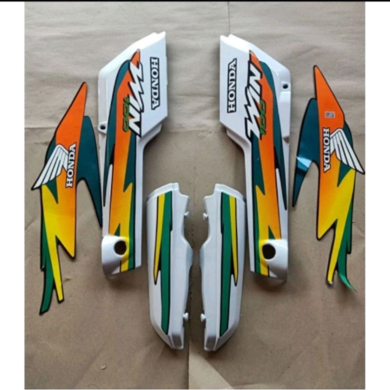 cover body bodi honda win 100 set kanan kiri warna putih bahan tebal