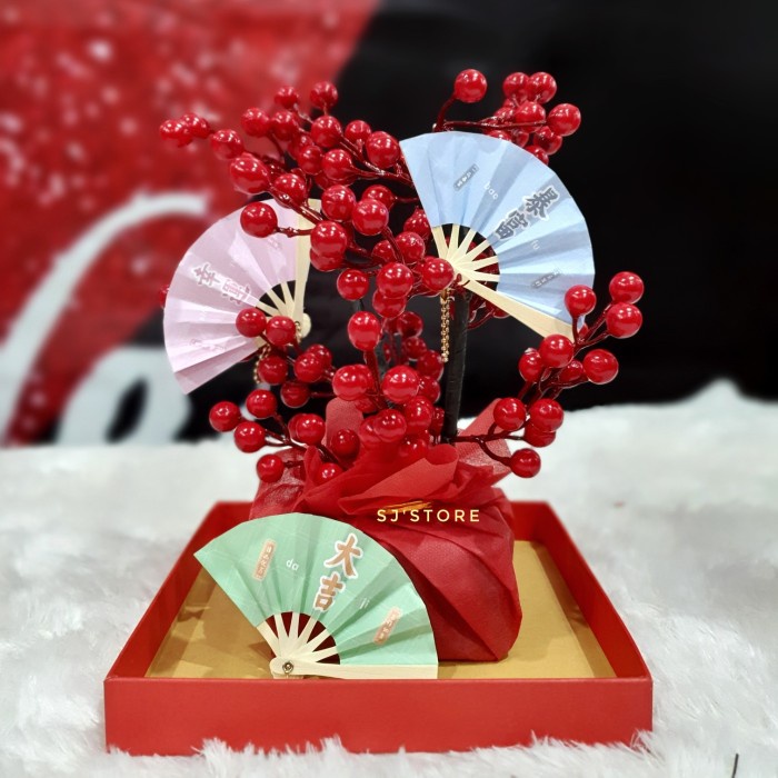 

Hiasan imlek box hampers pohon cherry kipas gift chinese 2021