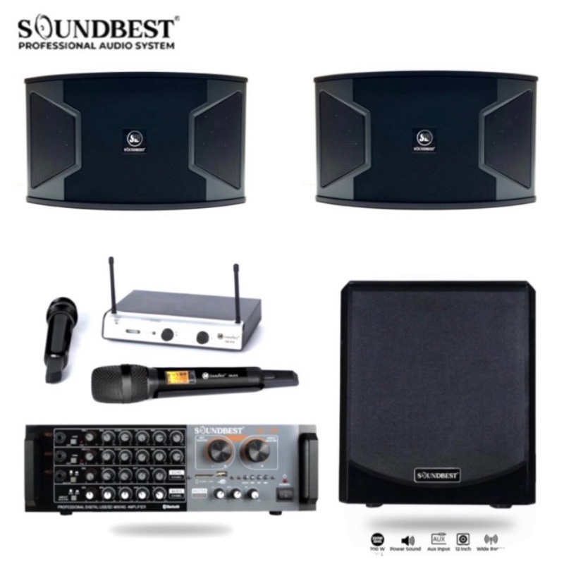 Paket Karaoke Soundbest PRO 110 Original 10 inch + Subwoofer aktif 12 inch original