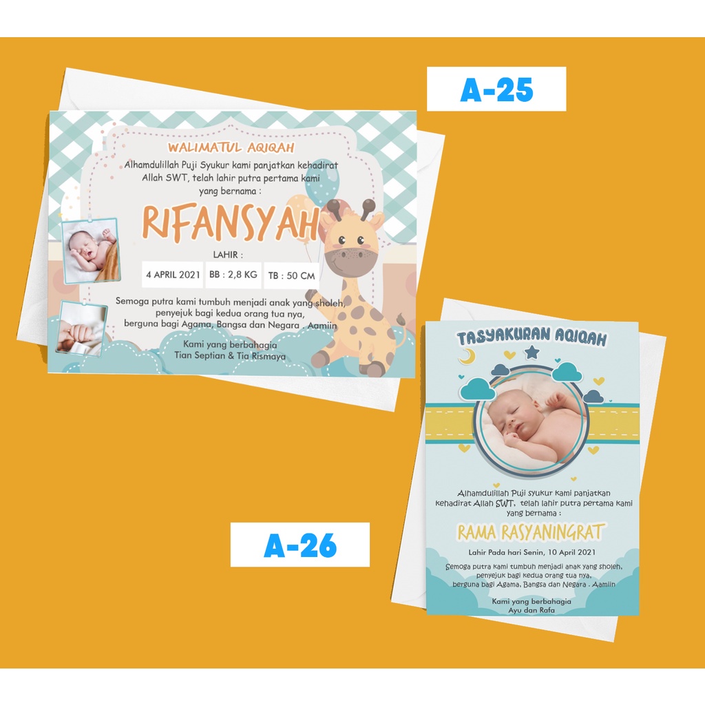 

Kartu Aqiqah Bayi, Kartu Aqiqah Tasyakuran, Kartu Aqiqah Tasyakuran Untuk Nasi Box, Seri-3