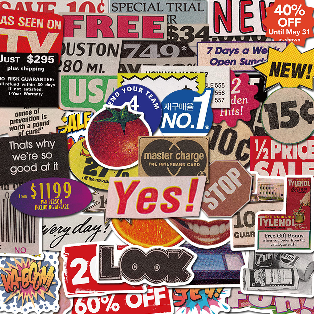 

10/50Pcs Pop Style Vintage For Gift DIY Skateboard Luggage Refrigerator Notebook Motorcycle Waterproof Stickers