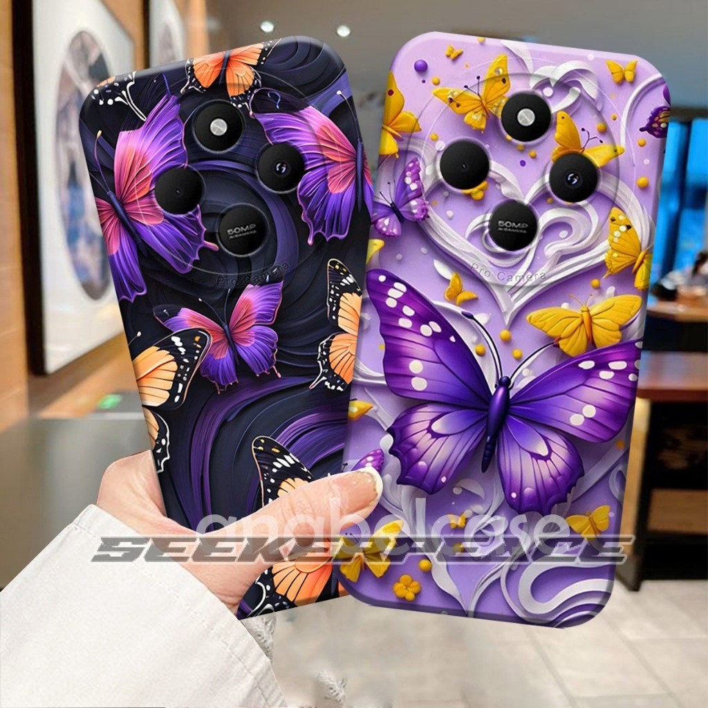 SOFTCASE REDMI 14c 4G 2024 13c 12c A3 9c 9a 10c 10a Poco c40 c65 TERBARU Motif Kupu Kupu cantik Aest