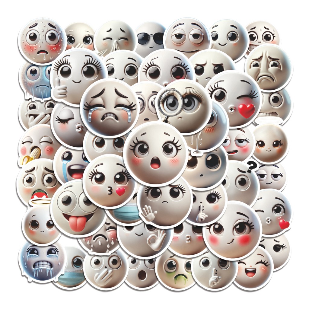 

COD 50 Pcs Stiker 3D Emoji Character Lucu Anti Air Untuk Dekorasi Notebook Sepeda Skateboard Handphone