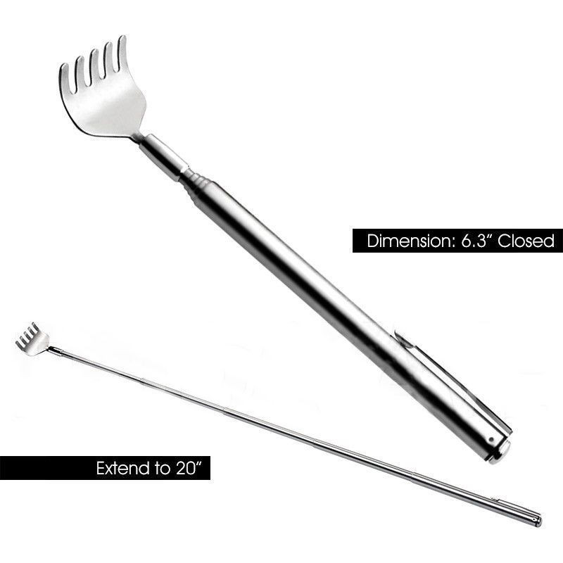 

Practical Telescopic Pocket Scratching Massage Kit Stainless Steel Scratcher Handy Pen Clip Back Scratcher Relax Back Massager