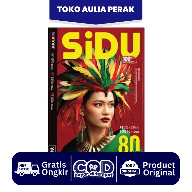 

KERTAS HVS 80 GSM A4 ECERAN ORIGINAL SIDU 100 lembar