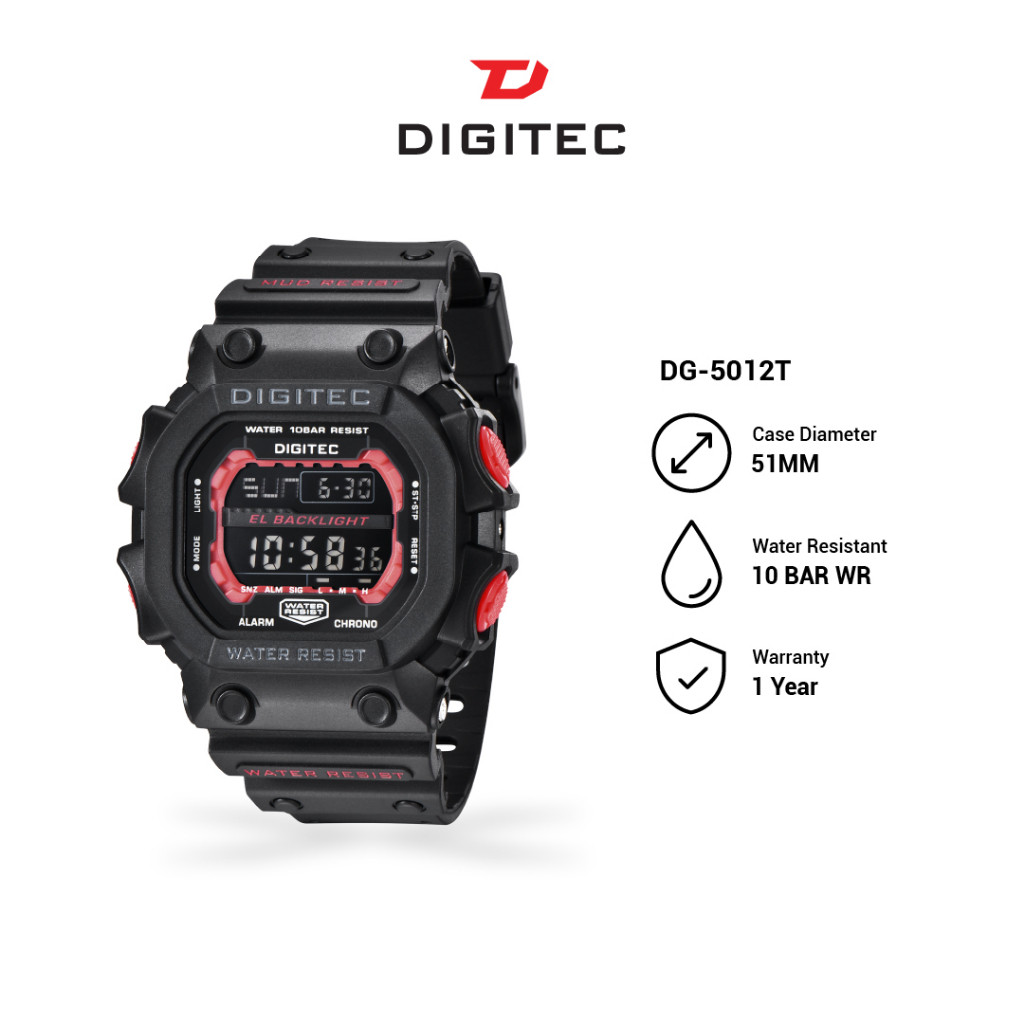 Original DIGITEC Jam Tangan Digital Sport DG-5012T  Watch