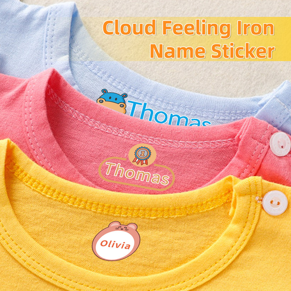 

Multi Style Personalized Embroidery Name Sticker Clothes Label Decals Washable Iron On Tags Children Uniform Stickers Custom