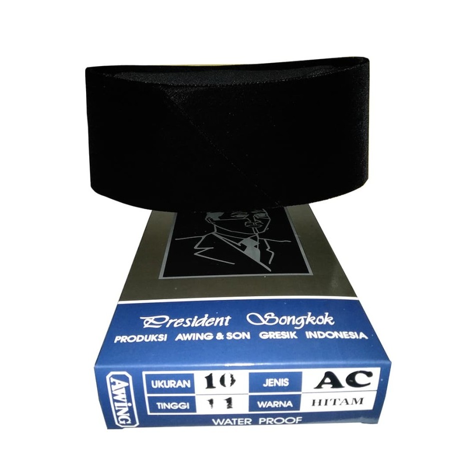 [Peci Terbaru]Promo TINGGI 11 Kopyah Songkok Peci Awing AC Hitam - Uk.0 TInggi 7