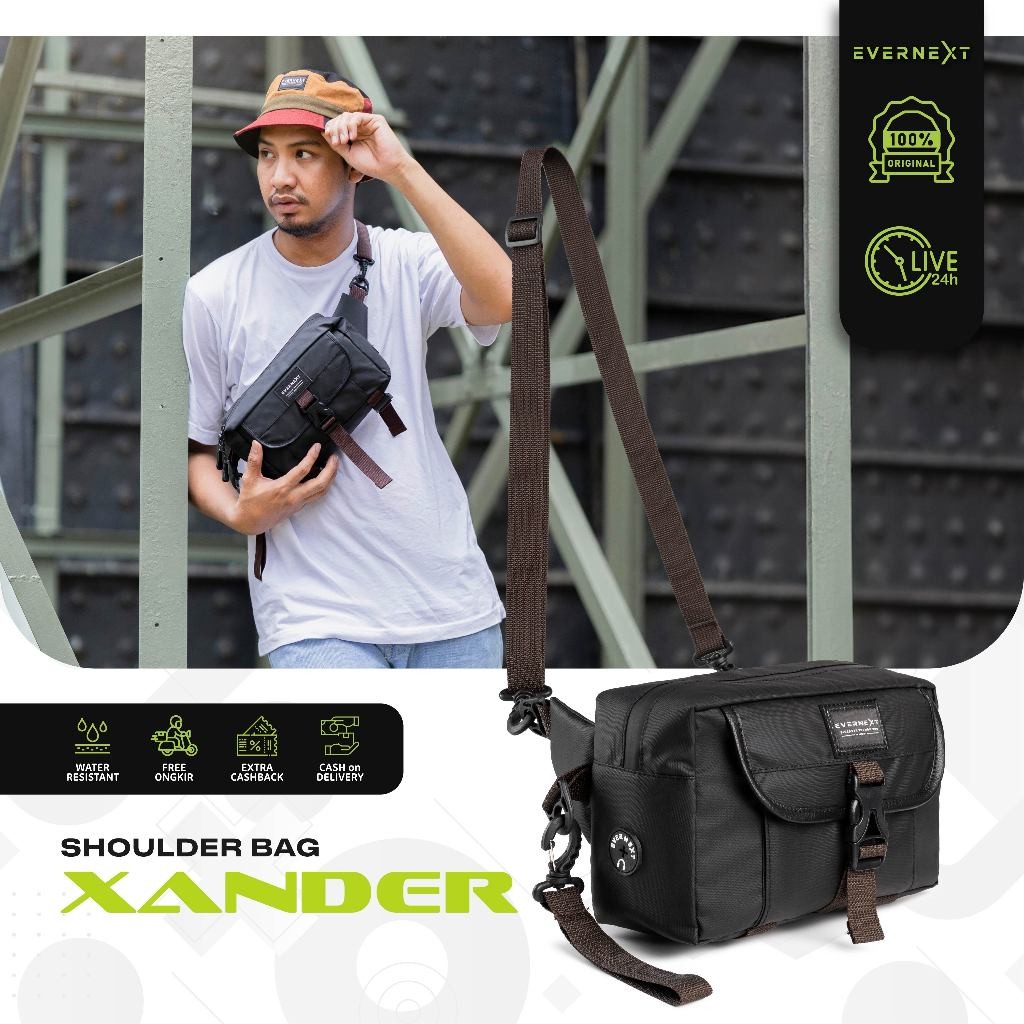 MK67HK Evernext - Tas Selempang Pria Anti Air Sling Bag Xander Waterproof Pouch Bag Pria Anti Air Wa