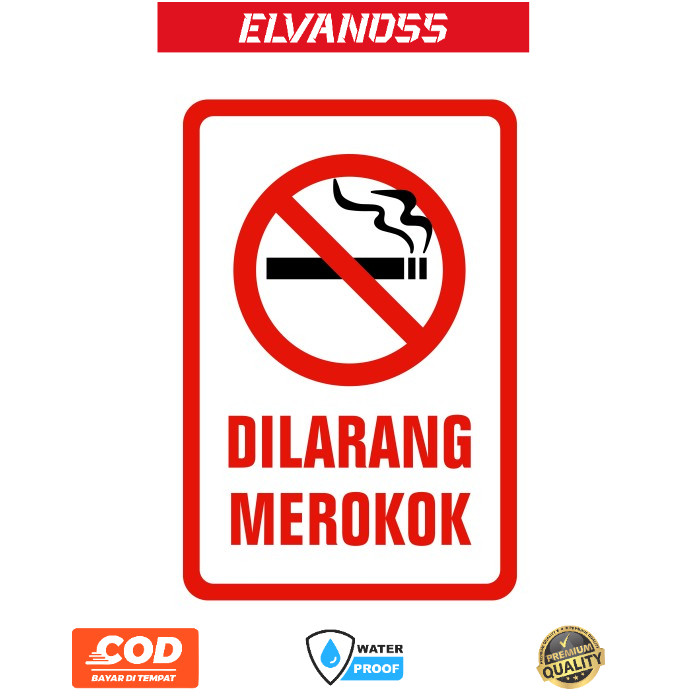 

STIKER RAMBU DILARANG MEROKOK 20CM X 30CM FREE CUSTOM DESAIN