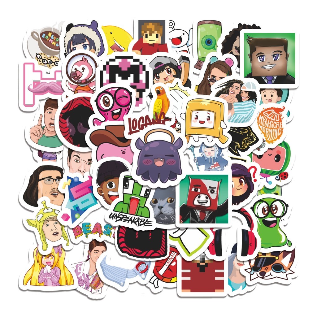 

COD 50 Pcs Stiker Youtuber Lucu Anti Air Untuk Dekorasi Notebook Sepeda Skateboard Handphone