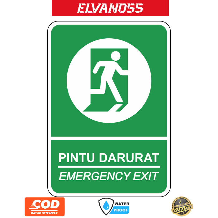 

STIKER RAMBU PINTU DARURAT 35CM X 50CM FREE CUSTOM DESAIN STICKER