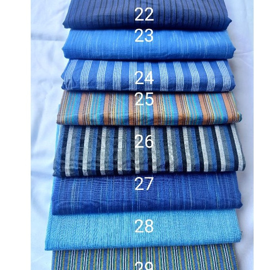LURIK Kain Lurik Biru ATBM Harga Permeter / Kain Surjan / Kain Tenun Lurik / Kain Lurik Halus