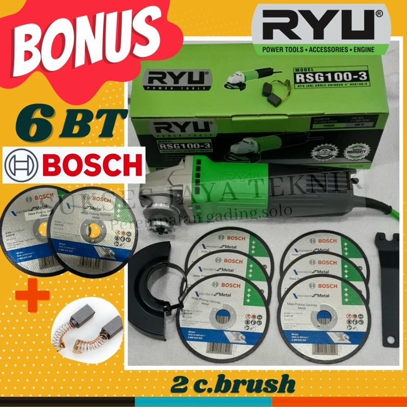 PROMO Mesin gerinda tangan - grinda grenda Ryu tekiro ori murah bonus 3-6pc bt gurinda & 2 carbon br