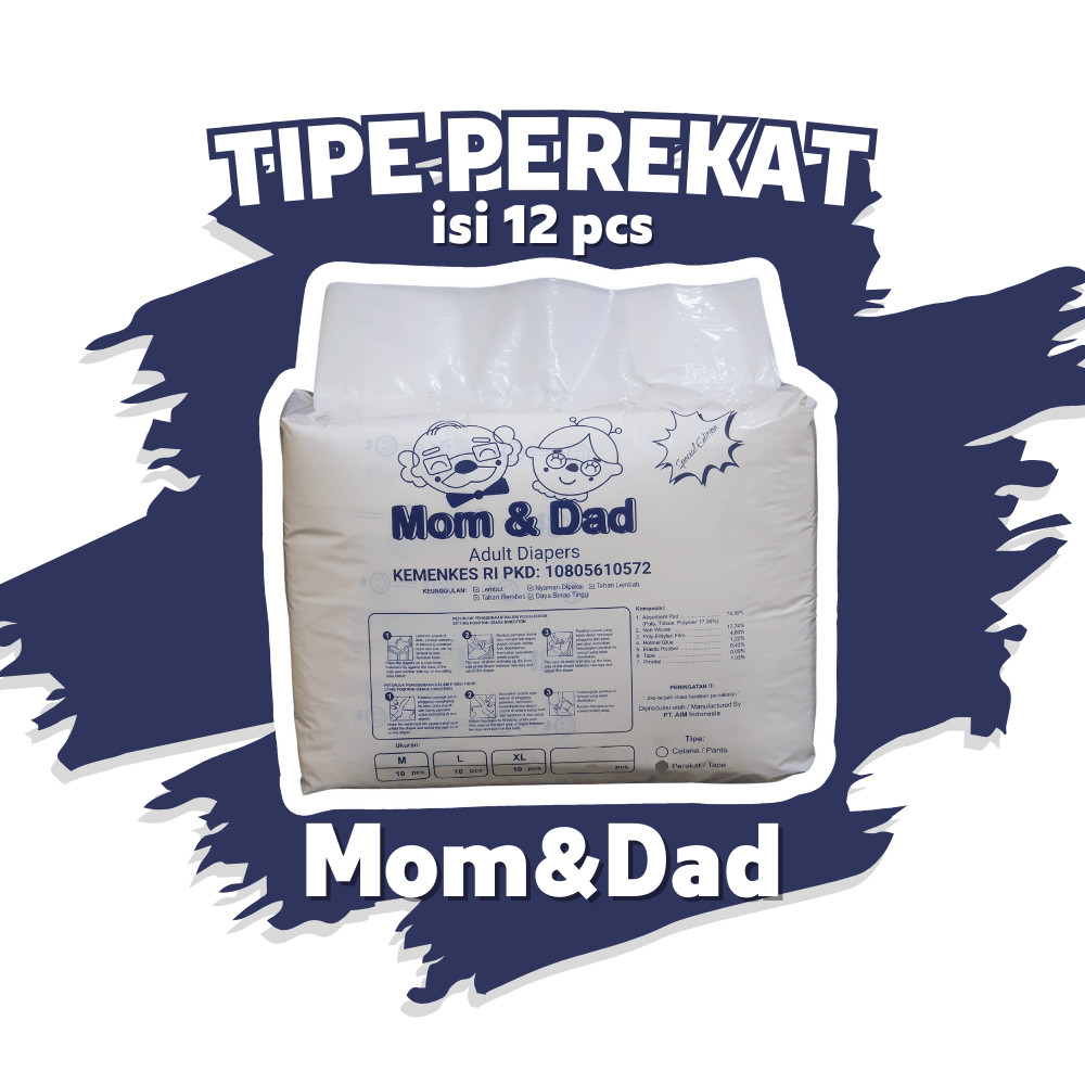 [Juragan Popok]  [12 PCS] Perekat NEW MOM&DAD ADULT DIAPERS/POPOK DEWASA