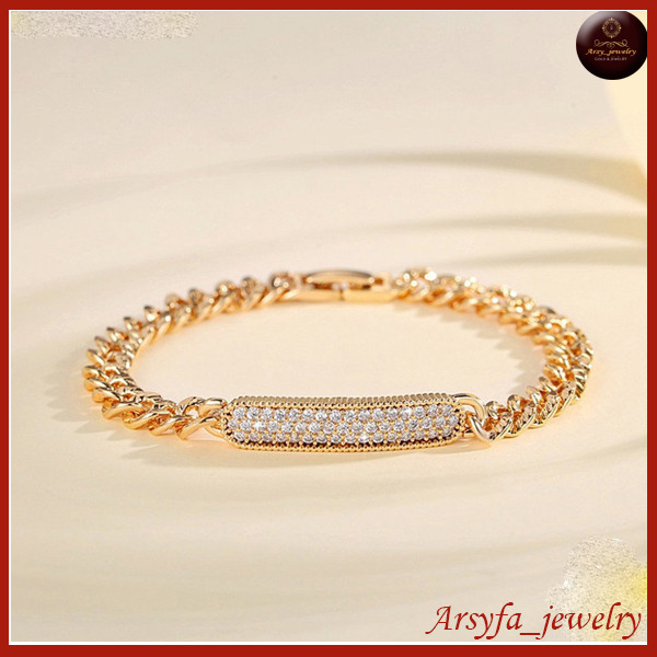 Gelang emas asli 24k lapis emas mudah kadar 17,7 anti karat (ada surat toko)