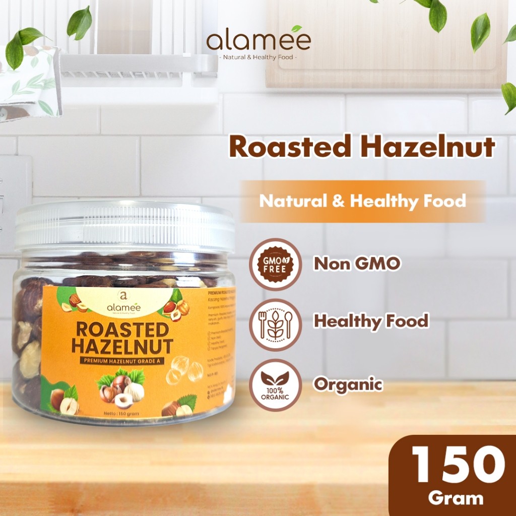 

ALAMEE Kacang Hazelnut Panggang Hazelnut Roasted Cemilan Sehat Rendah Kalori Kacang Kemiri 150gr