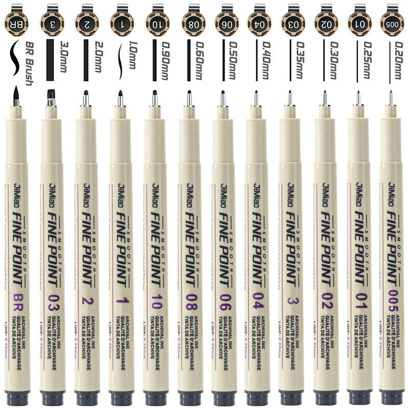 

1 pcs Pigment Liner Micron Pen Neelde Drawing Manga Pen Brush Art Markers Waterproof Fineliner Sketching Pen Stationery