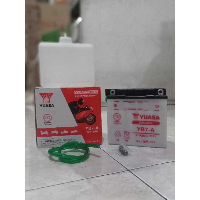 Accu YUASA Aki Basah YB7A 12V/6Ah Aki Basah Suzuki Thunder