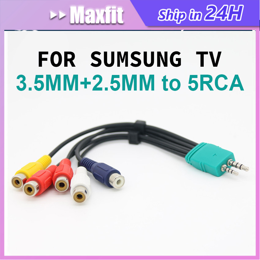 Kabel Adapter Audio Video AV 3.5+2.5 Male To 5RCA Female Untuk Samsung Led Tv Bn39-01154W