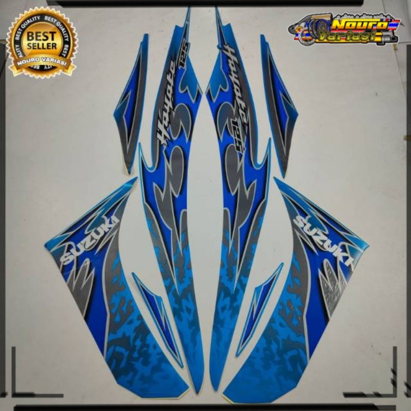 Aksesoris motor Striping Suzuki Hayate 125 merah stiker motor berkualitas terbaik termurah