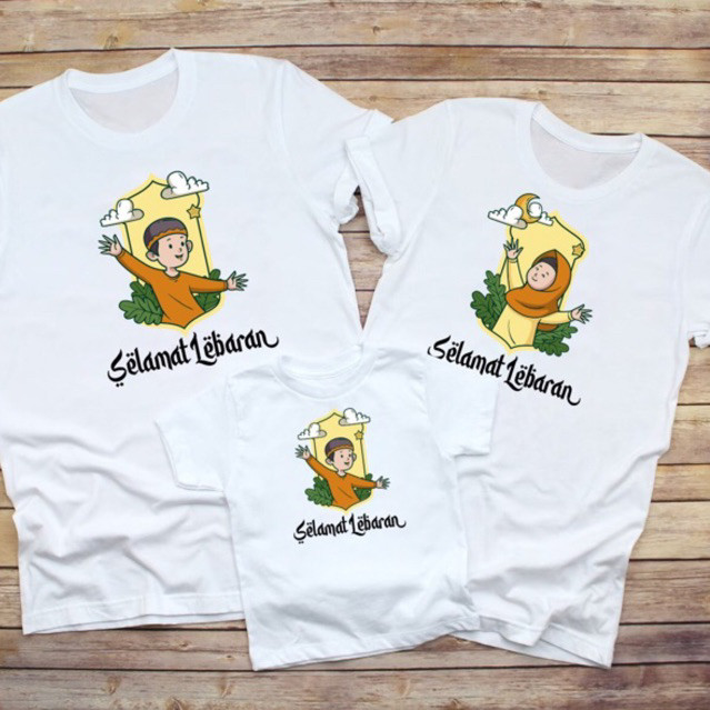 Kaos Couple/Keluarga Kaos Selamat Lebaran IDUL FITRI