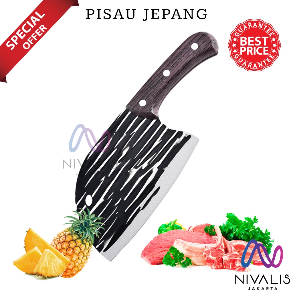 NIVALIS JAKARTA PISAU DAGING SUPER TAJAM BAJA STAINLESS PISAU DAPUR KOKI JEPANG PEMOTONG DAGING IKAN