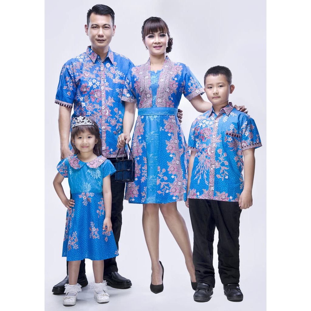 Batik Couple / Batik Couple Keluarga / Batik Keluarga /Batik Jumbo /Batik Couple KD Melati Biru