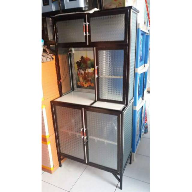Rak piring  kaca  80 cm/rak dapur kaca /tempat piring kaca