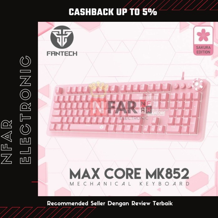 Keyboard Gaming Fantech Sakura Edition Maxcore MK852 Mechanical