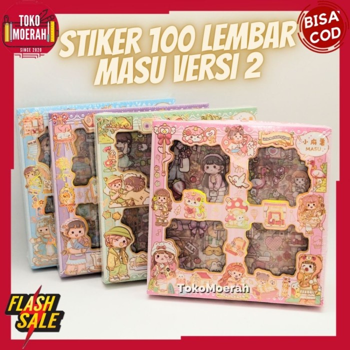 

STIKER MASU PAKET STICKER 100 LEMBAR MASU VERSI 2 LUCU UNIK ANTI AIR