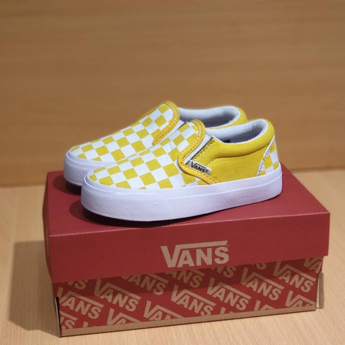 laris -Sepatu vans anak laki laki slip on / Sepatu bayi laki laki slip on - catur, 26