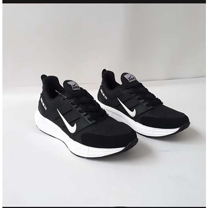 laris -Sepatu Anak Laki-laki Sekolah Nike Air270Hitam Black white/Hitam Tali - Putih, 33