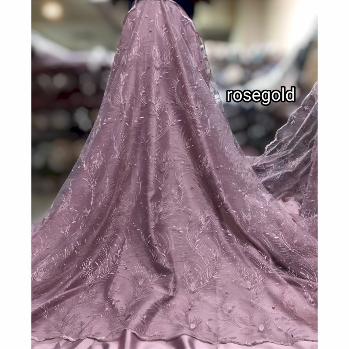 OBRAL. KAIN TILE MUTIARA IMPORT GLITER. LACE BROKAT BRUKAT KEBAYA - soft tile polos